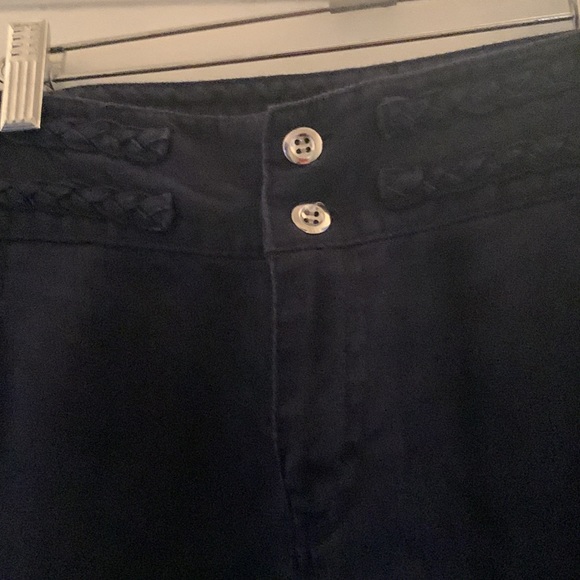 INC International Concept Navy Linen Cargo Pants size 10 Lots of details - Picture 2 of 11